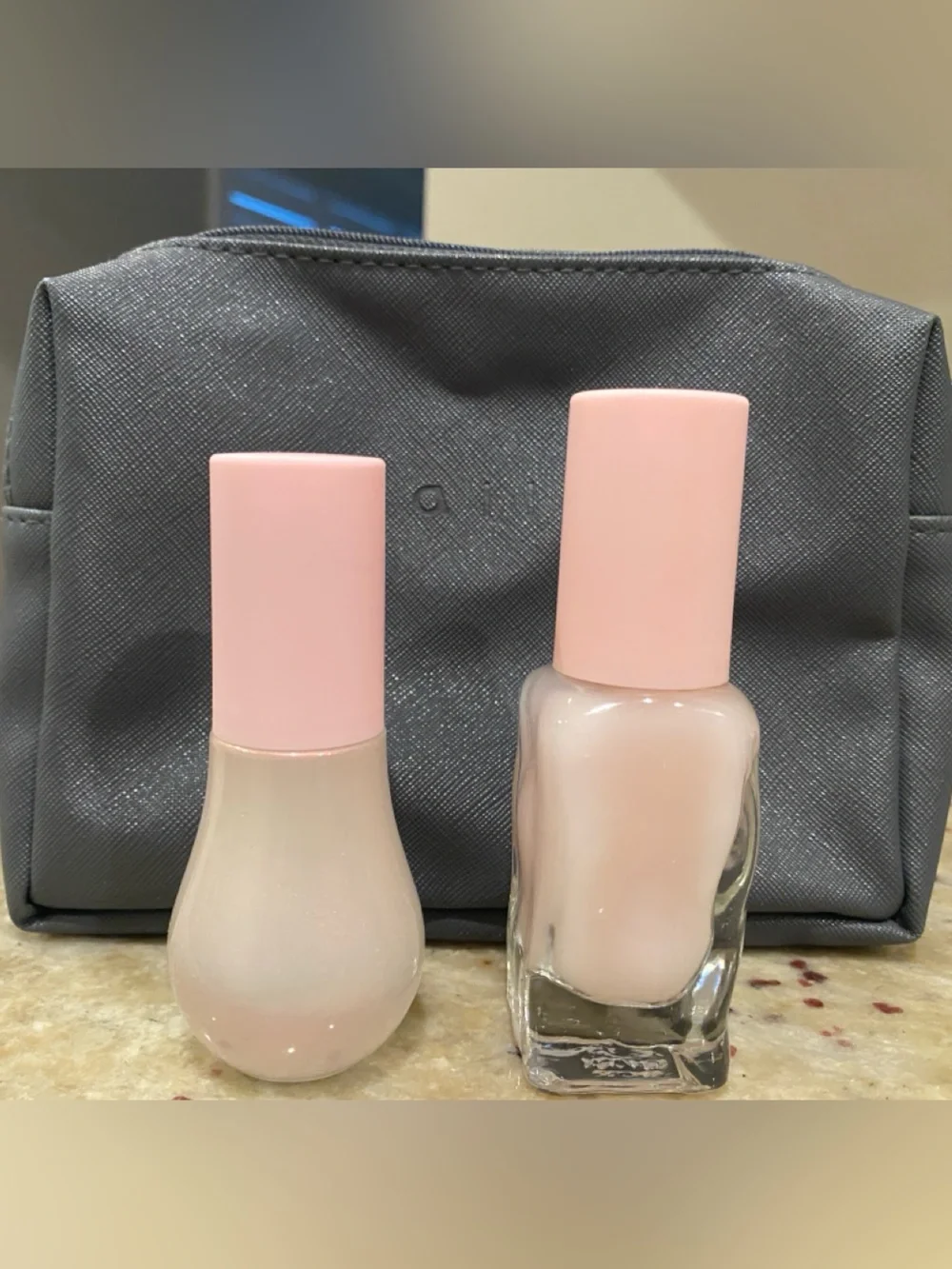 Glow Recipe Pink Primer & Hydrating Serum Duo with Mally makeup pouch